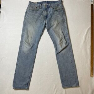 Classic Light Wash Straight Leg Men's Denim Jeans